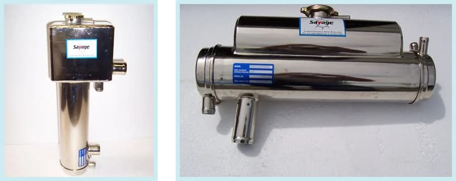 Savage vertical and horizontal heat exchangers with integral header tanks