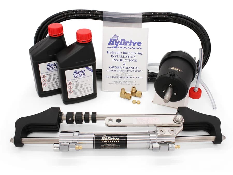 Hydrive hydraulic steering kit with helm and cylinder